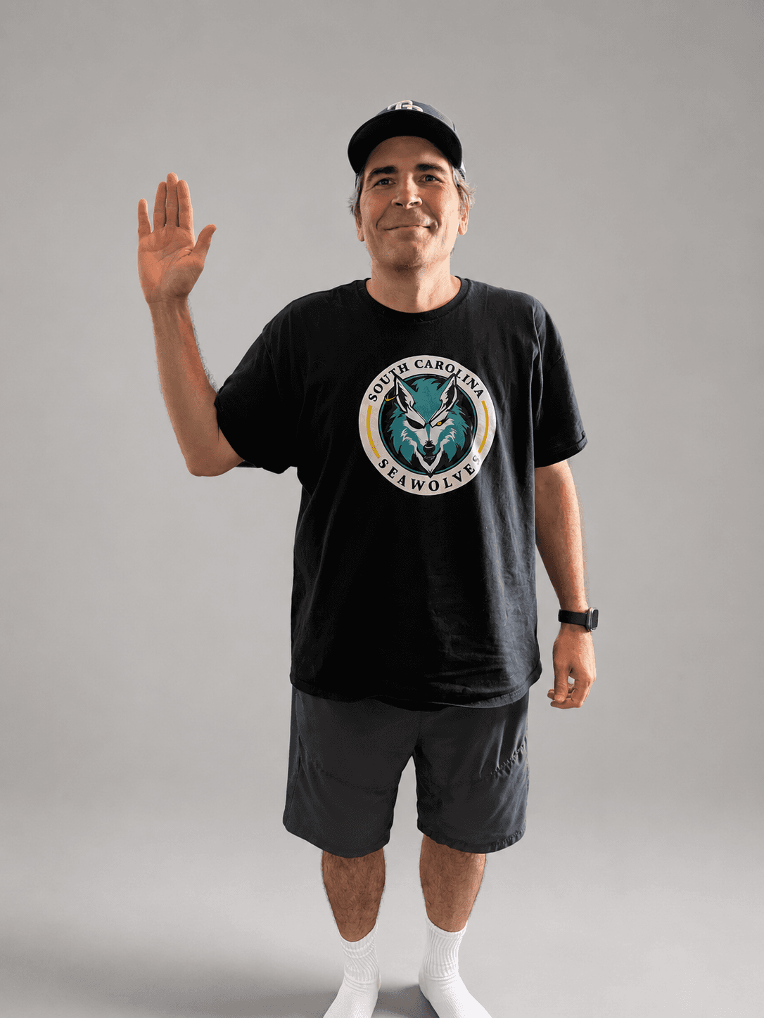 Sean Johnson, waving, ready to drive to Charleston on your behalf
